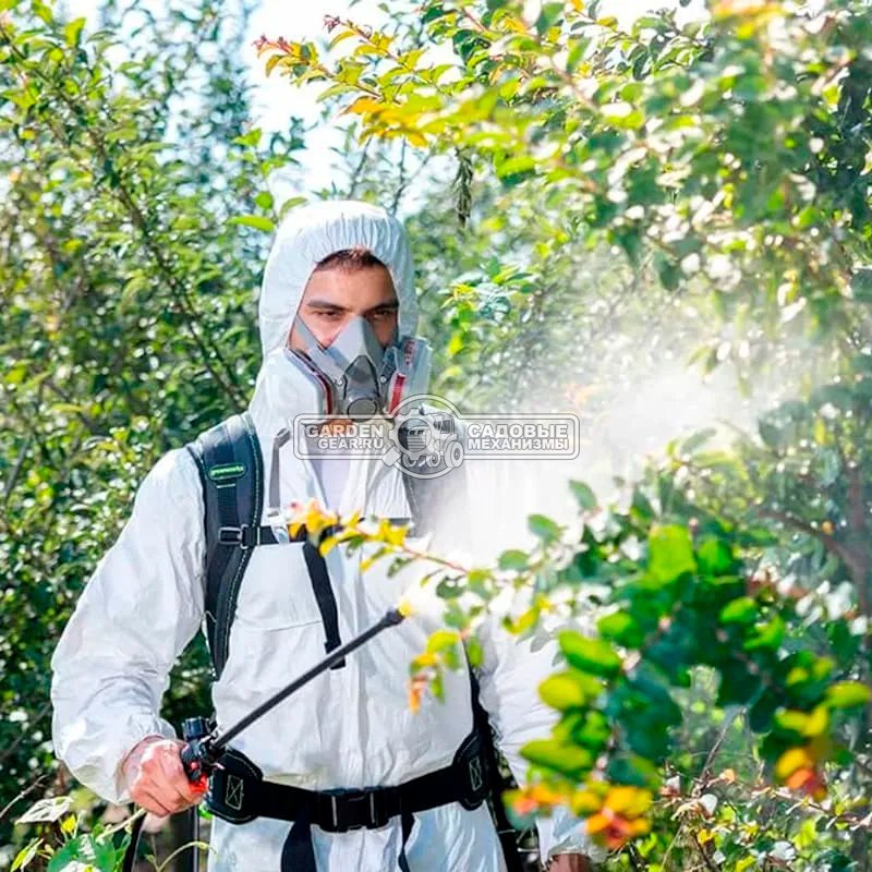 Опрыскиватель аккумуляторный GreenWorks G24BPSII с АКБ 2 А/ч и ЗУ (PRC, 24В, ранцевый, 5 бар, 15 л, 1.9 л/мин, 4.8 кг)