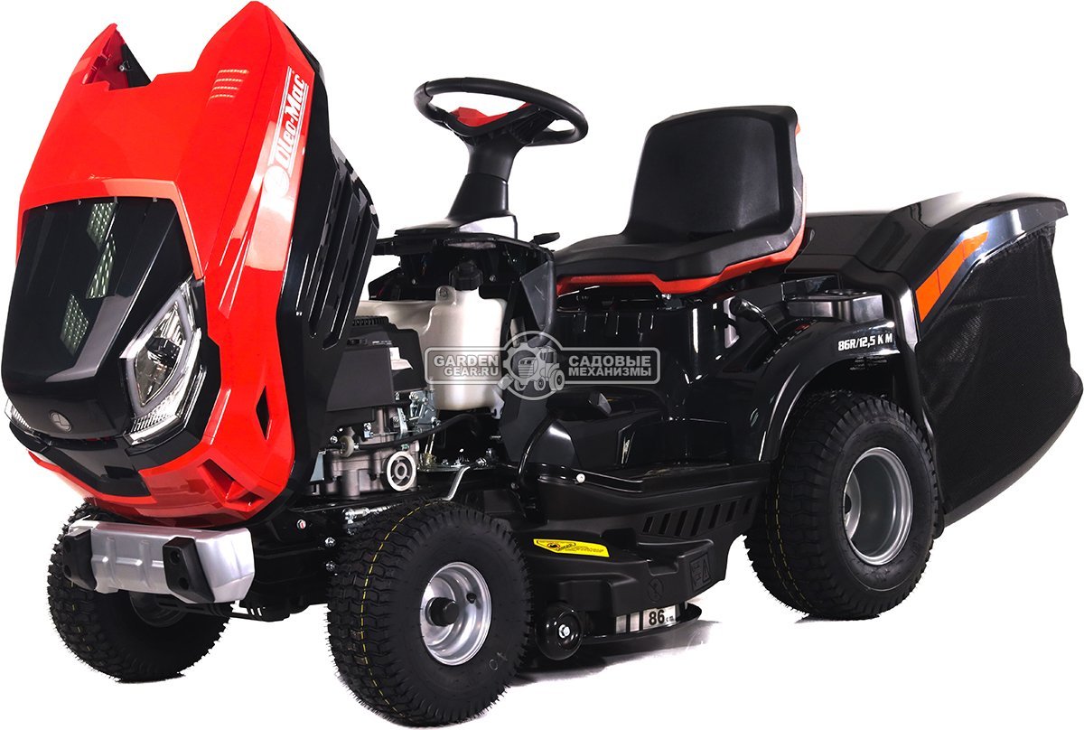 Садовый трактор Oleo-Mac OM 86R/12,5 К M (PRC, Emak K 1250 AVD, 413 см3, 86 см., механика, травосборник 300 л., 190 кг.)