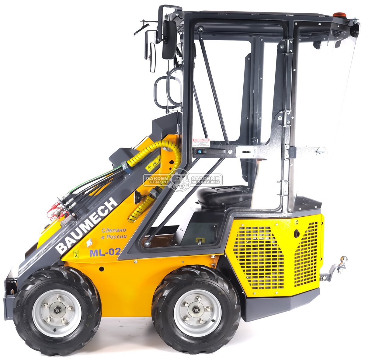 Универсальная машина мини-погрузчик Baumech ML-02 Pro с зимней кабиной с двигателем Zongshen GB750 EFI V-Twin инжектор