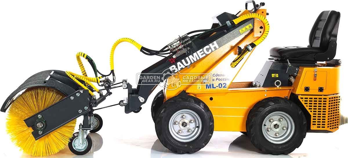 Универсальная машина мини-погрузчик Baumech ML-02 Pro + гидравлическая щётка 115 см., с двигателем Zongshen GB750 EFI V-Twin инжектор