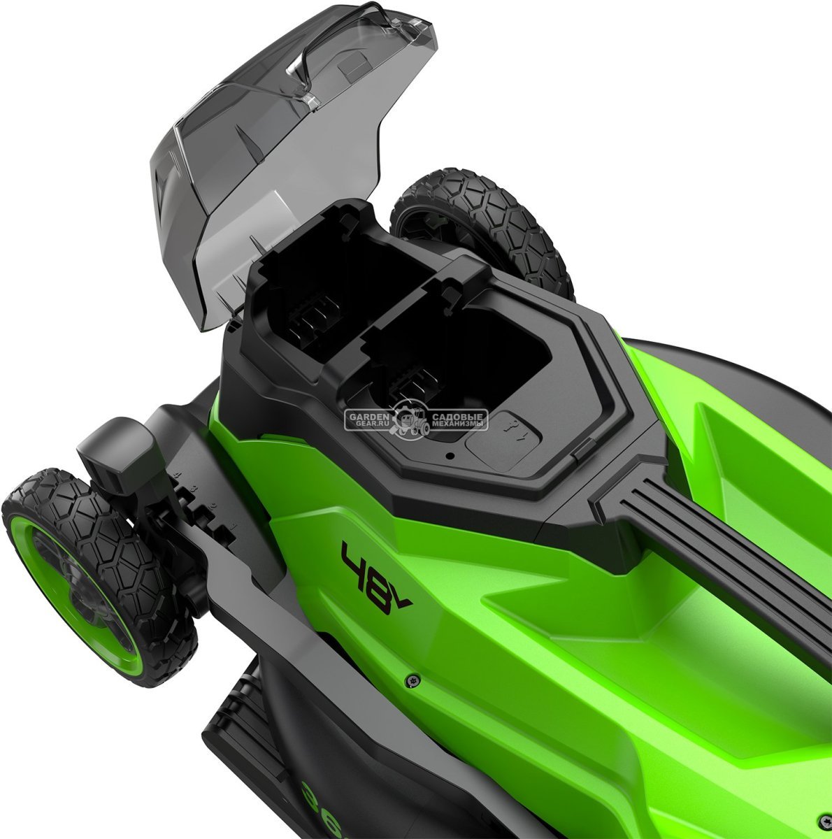 Газонокосилка аккумуляторная GreenWorks GD24X2LM361 без АКБ и ЗУ (PRC, BL 2x24В, 36 см, пластик, мульчирование, 40 л, 12.9 кг)