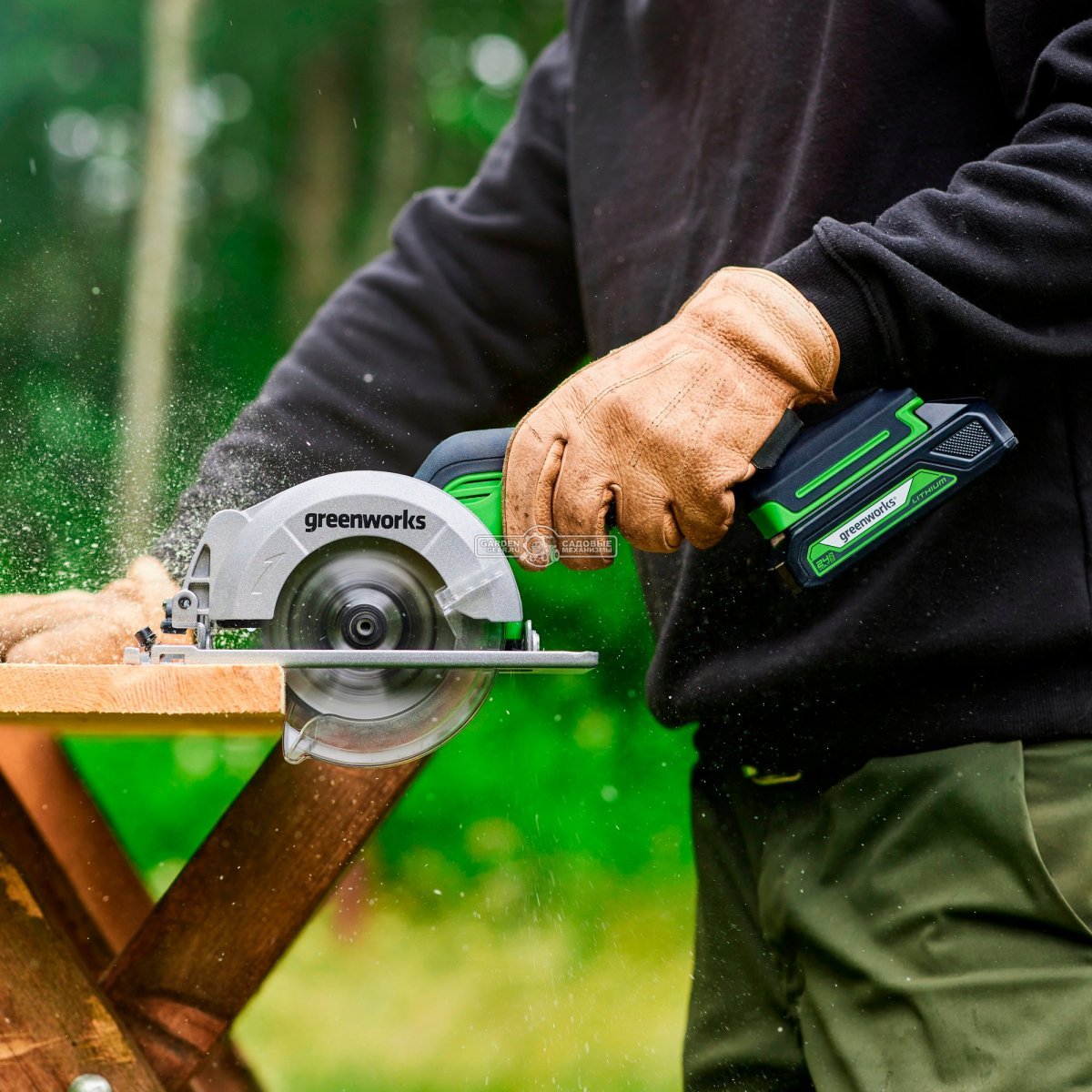 Минипила циркулярная аккумуляторная GreenWorks G24MCS без АКБ и ЗУ (PRC, BL 24В, 115 мм, 2 кг)