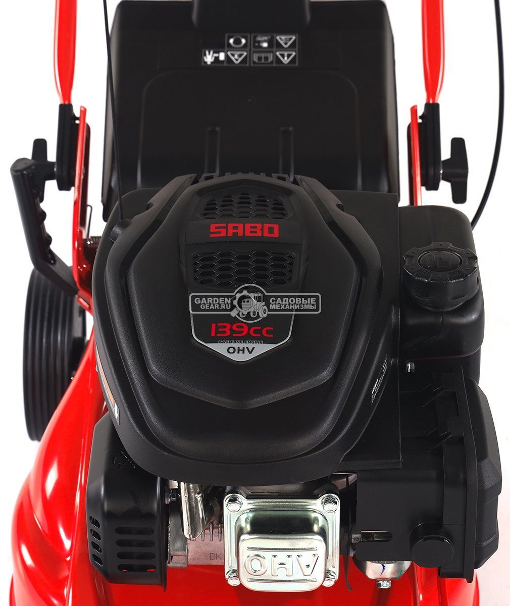 Газонокосилка бензиновая SABO 40-CLASSIC несамоходная (GER, 40 см., Sabo, 139 куб.см., сталь, травосборник 40 л., 24 кг.)