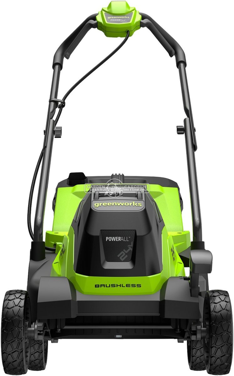 Газонокосилка аккумуляторная GreenWorks GD24LM331 с АКБ 2 А/ч и ЗУ (PRC, BL 24В, 33 см, пластик, мульчирование, травосборник 30 л, 9.9 кг)