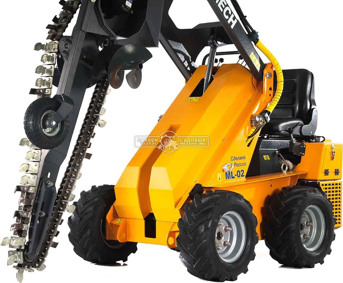 Универсальная машина мини-погрузчик Baumech ML-02 Pro + траншеекопатель 90 см. с двигателем Zongshen GB750 EFI V-Twin инжектор