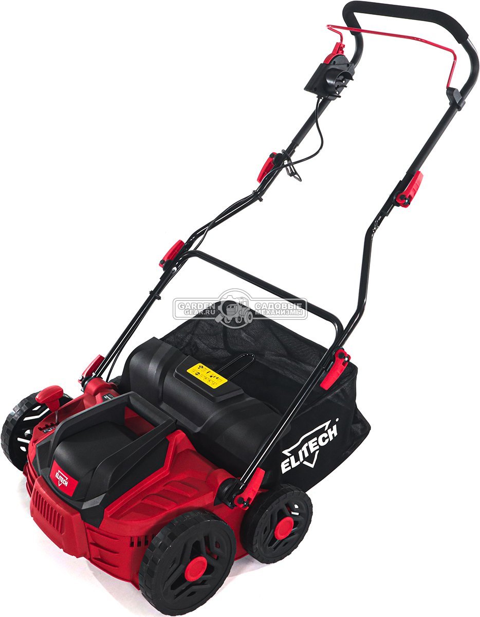Вертикуттер - аэратор электрический Elitech СЭ 1536Т (PRC, 1500 Вт, 36 см, ножи + пружины, пластик, 45 л, 12 кг)