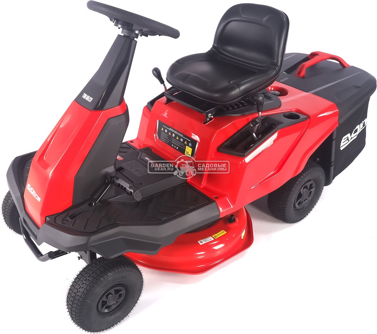 Садовый минирайдер Evoline TRG 66 CV (PRC, EVOline, 224 куб.см., вариатор CVT, травосборник 150 л, ширина кошения 66 см, 3 в 1, 130 кг)
