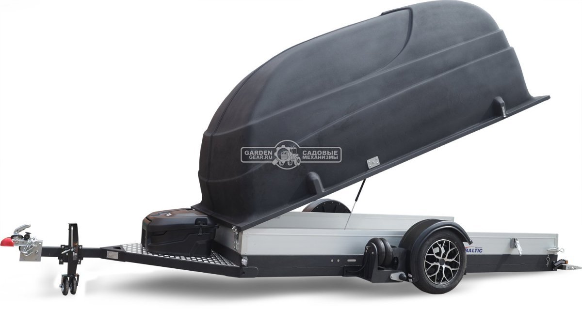 Прицеп с опускающейся платформой на пневмоподвеске Baltic Mechanic Polygon-City PC 750 для перевозки мини-спецтехники, пневмолифт, крышка, 3500x1500