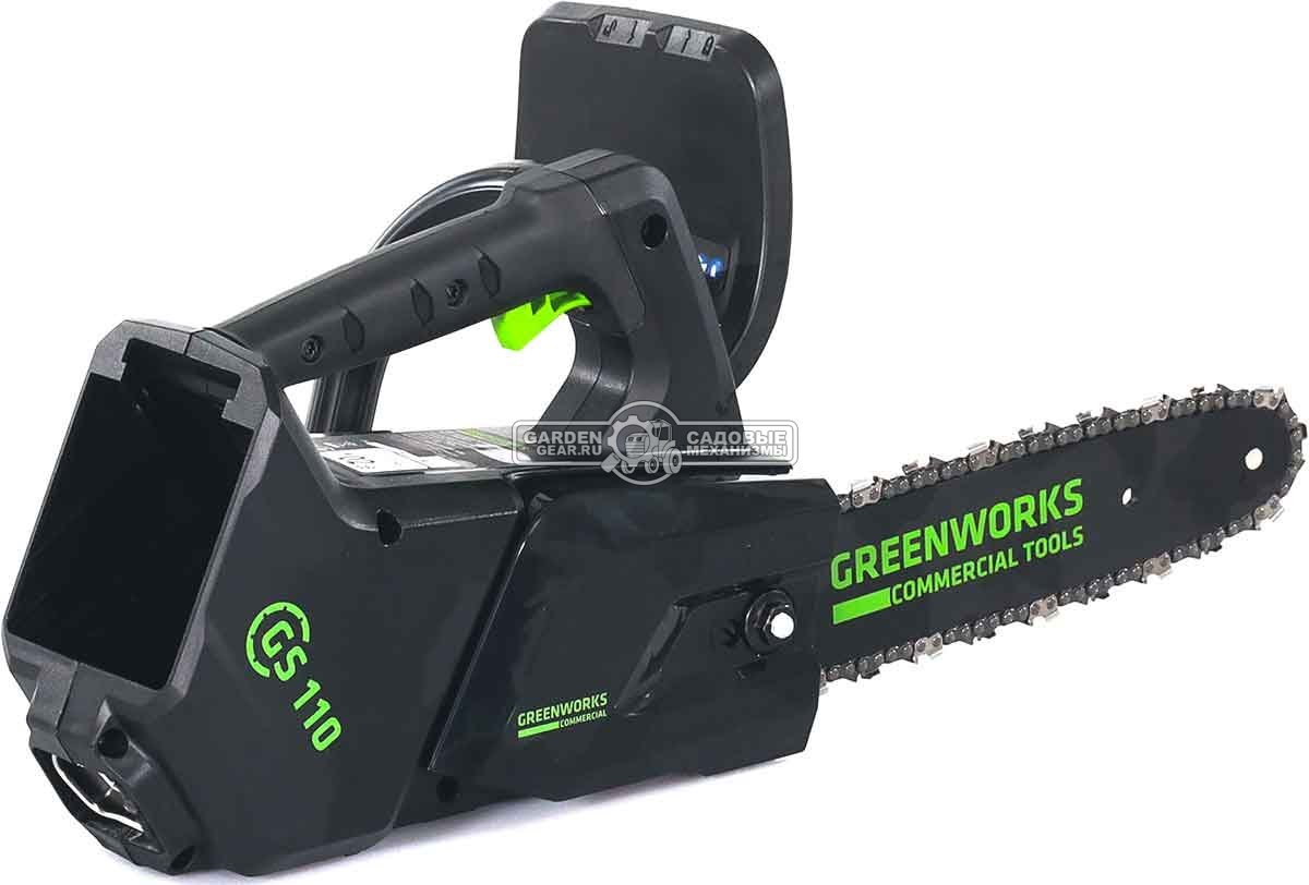 Пила - сучкорез аккумуляторная цепная одноручная GreenWorks GD40TCS 10" без АКБ и ЗУ (PRC, BL 40В, 1/4"-1.3-58E, 2.35 кг)