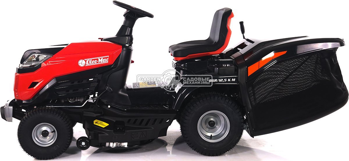 Садовый трактор Oleo-Mac OM 86R/12,5 К M (PRC, Emak K 1250 AVD, 413 см3, 86 см., механика, травосборник 300 л., 190 кг.)