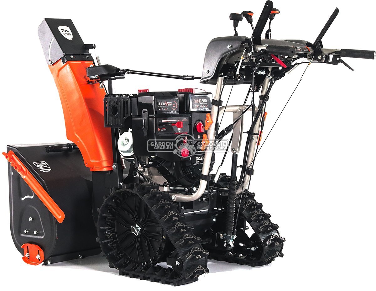 Снегоуборщик Daewoo DAST 430 гусеничный (PRC, 76 см, Daewoo WXE 350, 310 см3, запуск от аккумулятора, фара, гусеницы Arctic track, 125 кг.)