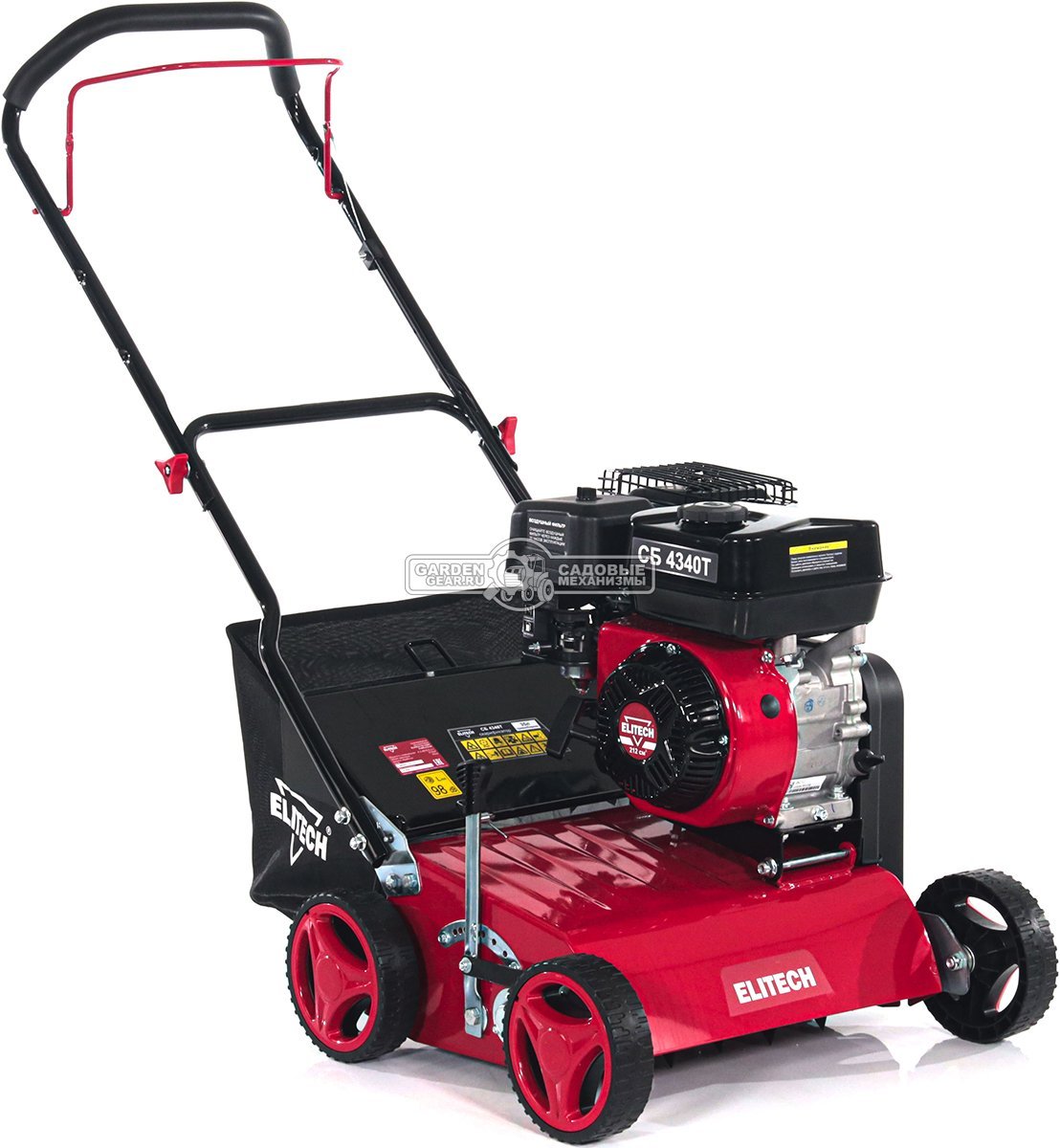 Вертикуттер - аэратор бензиновый Elitech СБ 4340Т (PRC, 40 см, 212 см3, 2 вала: ножи + пружины, 35 л, 41 кг)