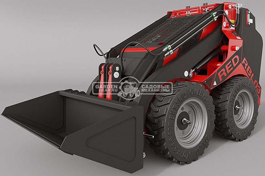Мини-погрузчик колесный RED RBL-04 с платформой оператора Lifan 35 л.с., грузоподъемность до 700 кг., ковш 300 л., 1200 кг.