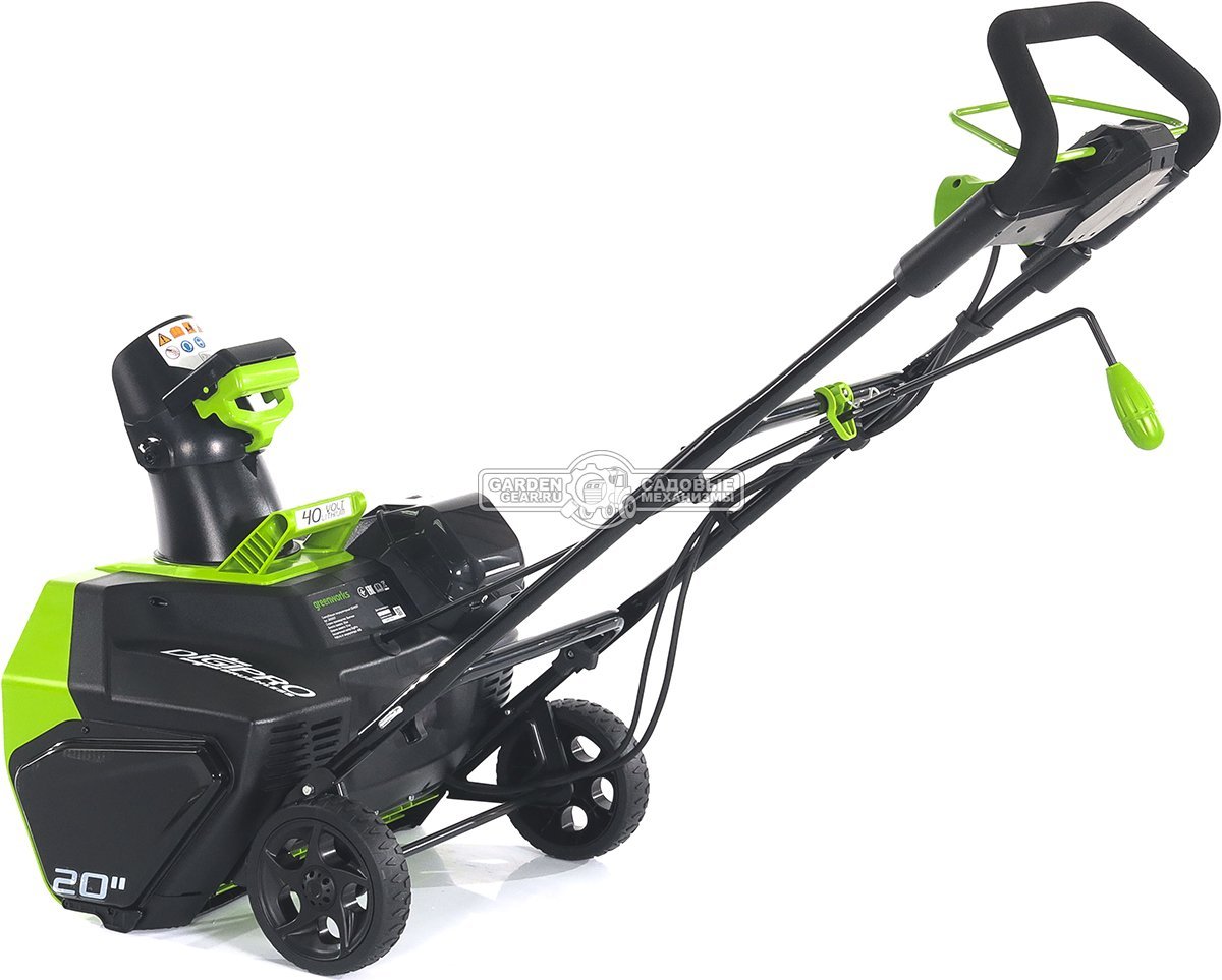 Снегоуборщик аккумуляторный GreenWorks GD40ST без АКБ и ЗУ (PRC, BL 40В, ширина 51 см, фара, 15 кг)