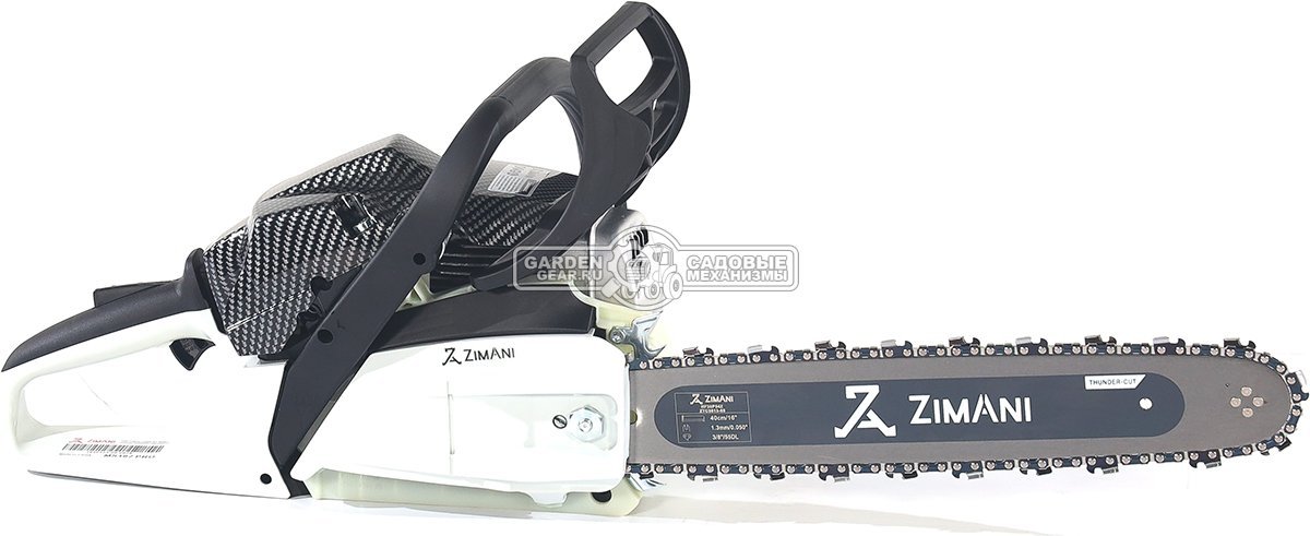 Бензопила ZimAni MS 182 Pro 16" (PRC, 35.8 куб.см., 1.6 кВт/2.2 л.с., 3/8", 1.3 мм, 55E, корпус Carbon Fiber, Walbro Carburetor, 4.6 кг)