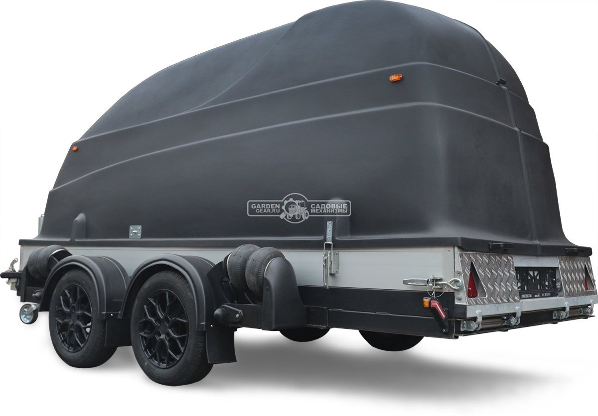 Прицеп с опускающейся платформой на пневмоподвеске Baltic Mechanic Polygon-City PC 750 Спарка для перевозки спецтехники, пневмолифт, крышка, 3500x1500