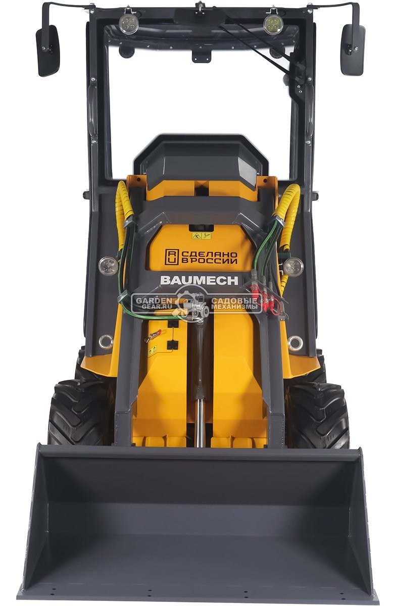 Универсальная машина мини-погрузчик Baumech ML-02 Pro с зимней кабиной + ковш универсальный 110 см., с двигателем Zongshen GB750 V-Twin