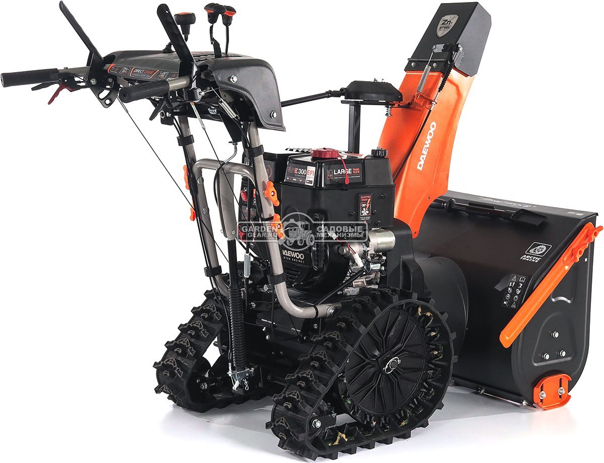 Снегоуборщик Daewoo DAST 427 (EFI) гусеничный (PRC, 68 см, Daewoo WXE 300 EFI, 260 см3, запуск от аккумулятора, фара, гусеницы Arctic track, 120 кг.)