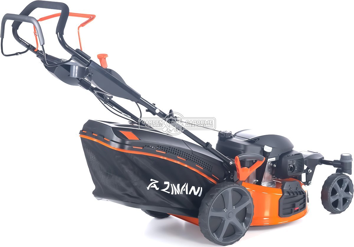 Газонокосилка бензиновая ZimAni LC251HVR с рояльными колесами (PRC, 51 см, Honda 166 см3, 3 в 1, Quattro Blade, вариатор, 70 л, 40 кг)
