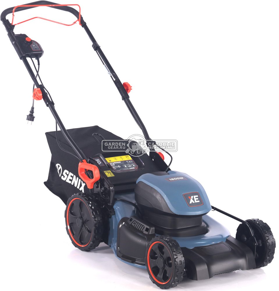 Газонокосилка электрическая самоходная Senix LSSE18-M-EU (PRC, 1800 Вт, 46 см, сталь, 55 л, 25 кг)