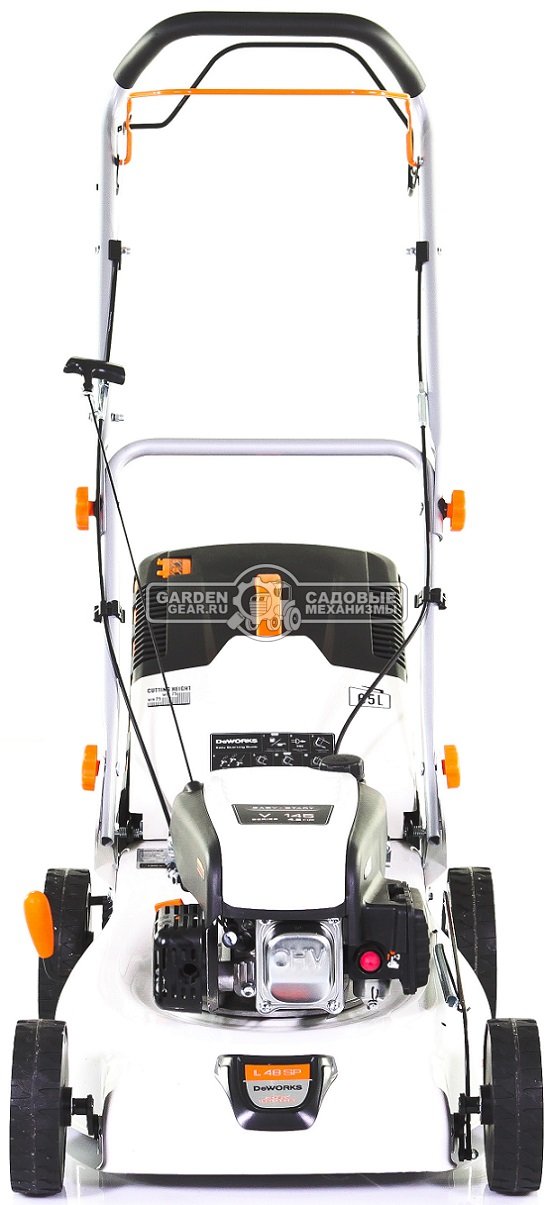 Газонокосилка бензиновая DeWORKS L 48SP (PRC, 48 см., DeWORKS, 145 куб.см., травосборник 65 л., сталь, 29,8 кг.)
