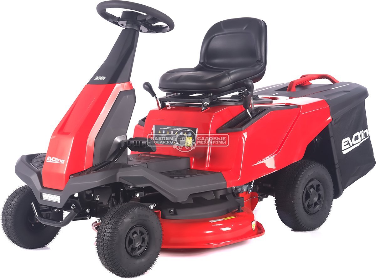 Садовый минирайдер Evoline TRG 66 CV (PRC, EVOline, 224 куб.см., вариатор CVT, травосборник 150 л, ширина кошения 66 см, 3 в 1, 130 кг)