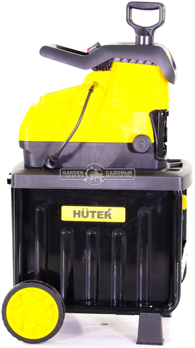 Садовый измельчитель веток электрический Huter ESH-2800PRO (PRC, 2800 Вт, ветки до 45 мм, шестерни, короб, 29,7 кг.)