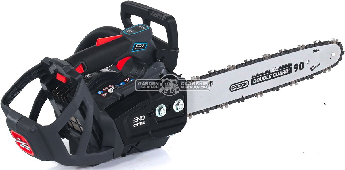 Пила аккумуляторная цепная Caiman ENO CSTi14 14" с АКБ B6040 и ЗУ C6025 (RUS, BL 60В, Standart Connect, 3/8"-1.1-52E, 2,0 кг.)