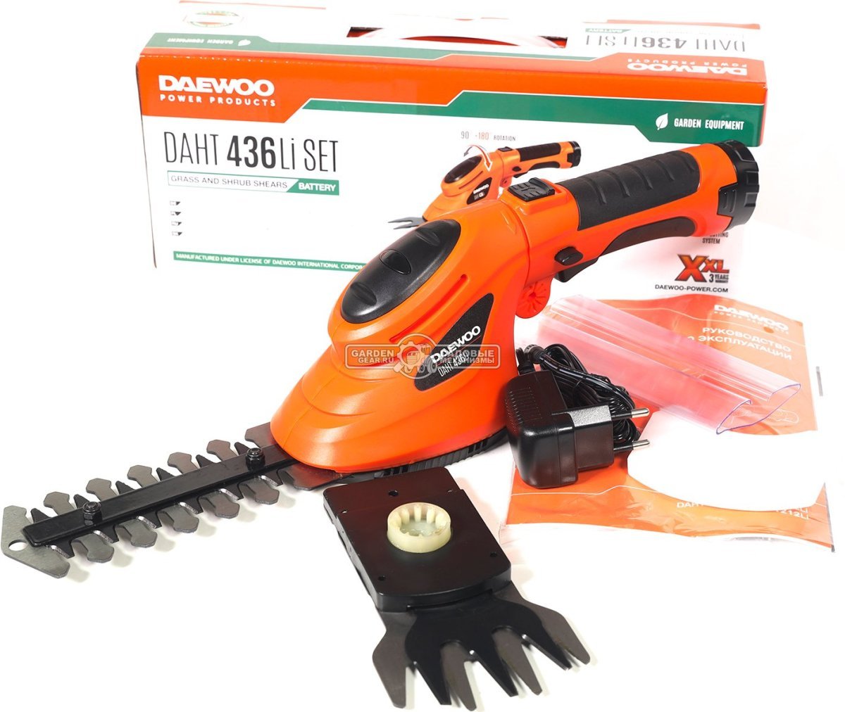 Ножницы для газонов аккумуляторные + кусторез Daewoo DAHT 436Li (PRC, 3.6 В, 1.5 А/ч, Li-on)