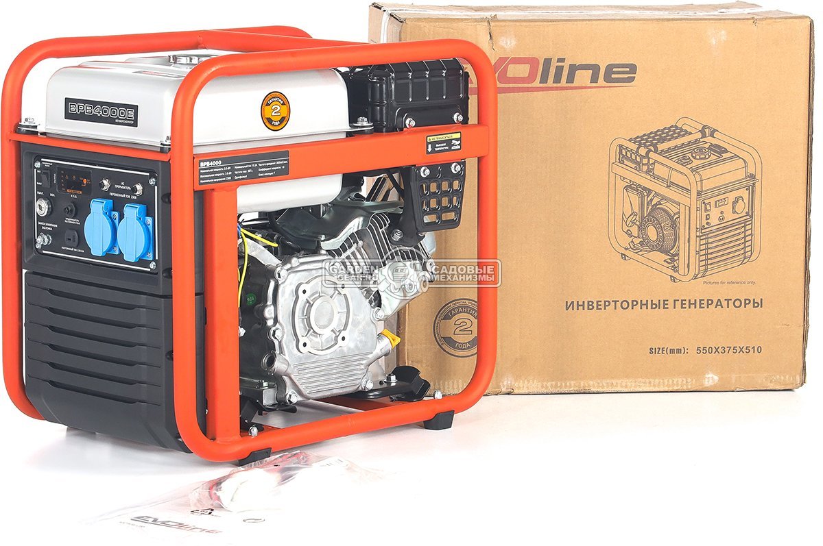 Бензиновый генератор инверторный EVOline BPB 4000 (PRC, 224 см3, 3.8/3.5 кВт, 11 л, 33 кг)