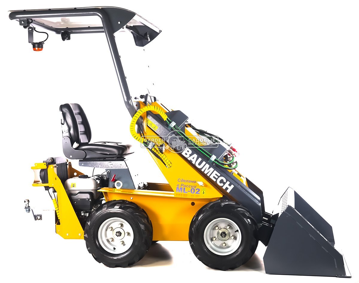 Универсальная машина мини-погрузчик Baumech ML-02 + ковш для снега 120 см., + каркас безопасности с двигателем Zongshen GB460E