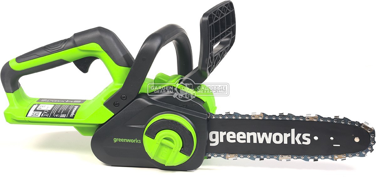 Пила аккумуляторная цепная GreenWorks G24CS25 10&quot; c АКБ 4 А/ч и ЗУ (PRC, 24В, 3/8&quot;-1.1-46E, 2.7 кг)