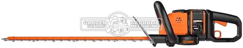 Кусторез аккумуляторный Worx WG284E.1 с 2 АКБ 2 А/ч и ЗУ (PRC, 2х20В, нож 60 см, 27 мм, 4.2 кг)