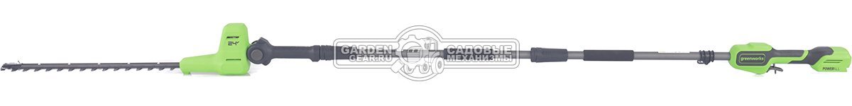 Кусторез аккумуляторный штанговый GreenWorks G24PH511 без АКБ и ЗУ (PRC, 24В, 51 см, ветки до 28 мм, наклон 112°, 3-х секционная штанга, 3.6 кг)