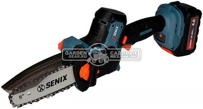Аккумуляторный цепной сучкорез - минипила Senix CSX2-M3-EU без АКБ и ЗУ (PRC, 20В, шина 5"/13 см, 1/4"-1.1-32E, 1.5 кг)