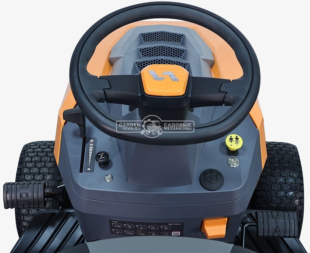 Садовый трактор Villartec MR1702H (PRC, Loncin V-Twin 586 куб.см., гидростатика, травосборник 320 л., ширина кошения 102 см., 215 кг.)