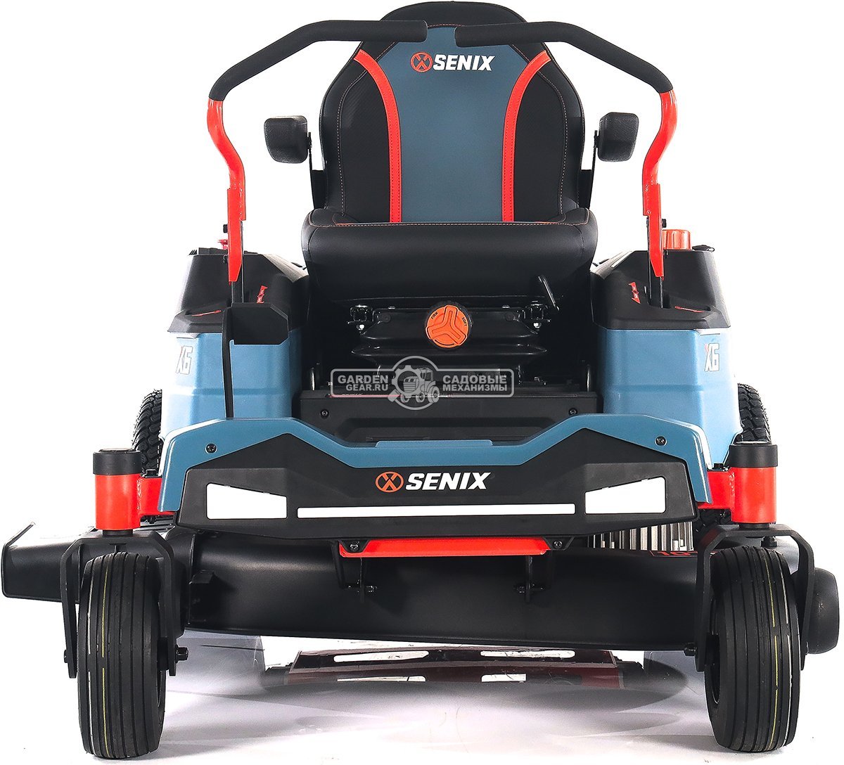 Садовый райдер Senix ZTRX6-M-EU аккумуляторный с 4 АКБ 12 А/ч и ЗУ с нулевым радиусом разворота (PRC, BL 60В, 107 см, 6 слотов для АКБ, LED, 200 кг)