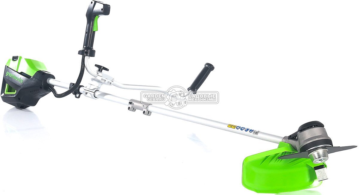 Мотокоса аккумуляторная GreenWorks GD60BCB без АКБ и ЗУ (PRC, BL 60В, нож 2Т + леска 2.0 мм, Т-рукоятка, 3.85 кг)
