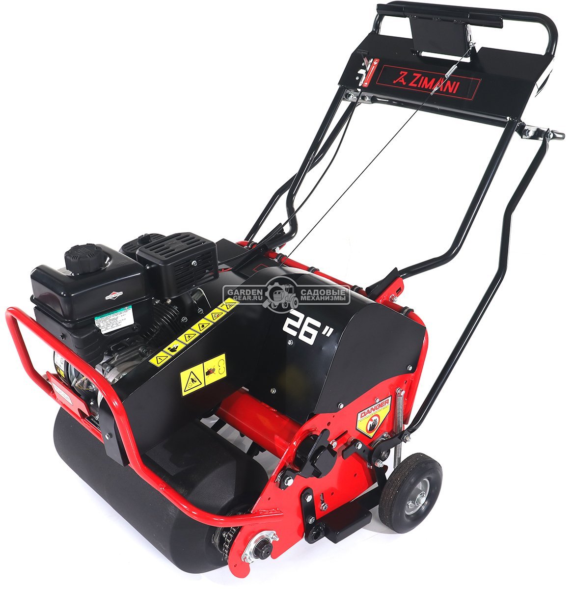 Аэратор бензиновый Zimani Lawn Core 26 (PRC, 66 см, B&S XR 6.5 л.с., сталь, прикаточный валик + пустотелые трубки, 130 кг)