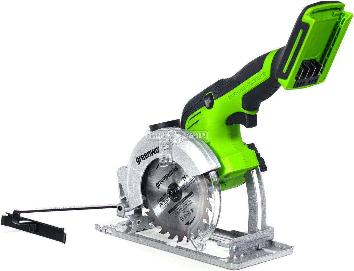 Минипила циркулярная аккумуляторная GreenWorks G24MCS без АКБ и ЗУ (PRC, BL 24В, 115 мм, 2 кг)