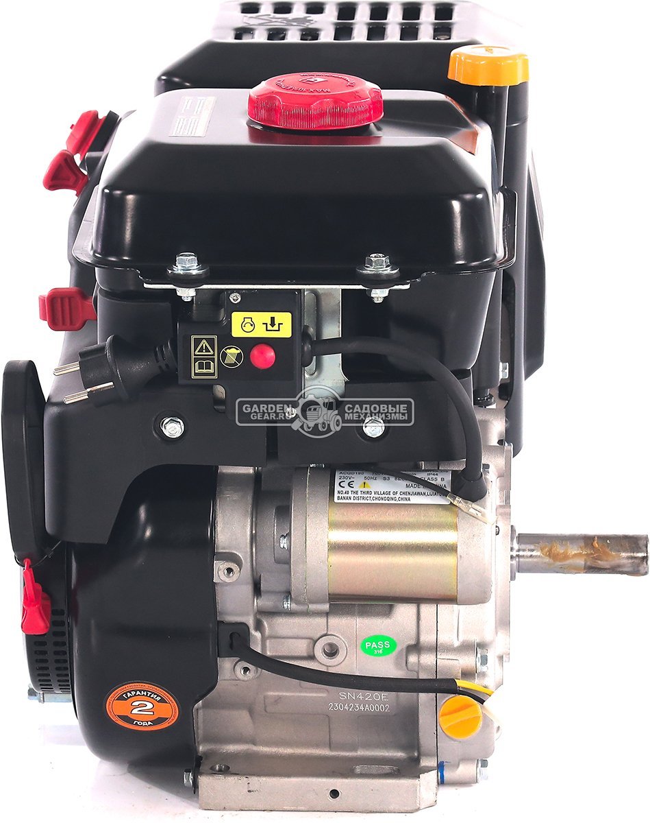 Бензиновый двигатель Zongshen SN 420 E Snow (15 л.с., 420 куб.см., D=25 мм, L=85 мм, катушка освещения 12В60Вт, электрический стартер 230В, 35 кг.)