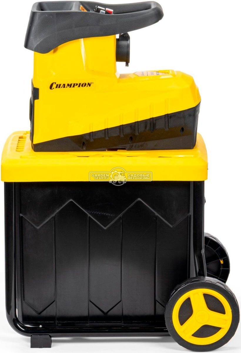 Садовый измельчитель веток электрический Champion SH300 (PRC, 3000 Вт, ветки до 45 мм, валик с ножами, 60 л, 26.5 кг)