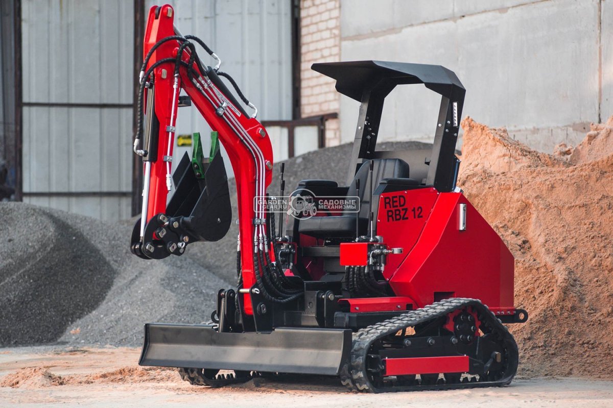 Гусеничный экскаватор RED Rhino RBZ-12 максимальная комплектация, Zongshen GB750EFI 30 л.с., глубина копания 2,1 м., ковш 250 мм., 1300 кг.