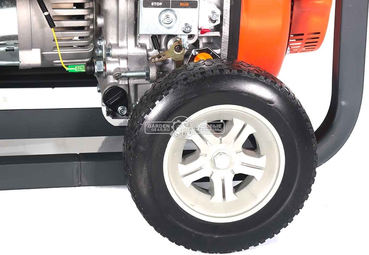 Дизельный генератор Daewoo DDAE 6000DXE-3 2024 двухрежимный 220/380 (PRC, 474 см3, 10 л.с., 6,0/6,5 кВт, электростарт, колеса, ATS, 18 л., 115 кг.)