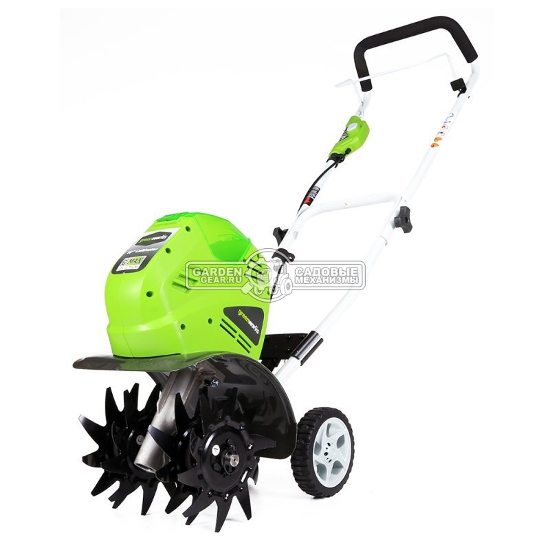 Аккумуляторный культиватор GreenWorks G40TL с АКБ 4 А/ч и ЗУ (PRC, 40В, 26 см, 12 кг)