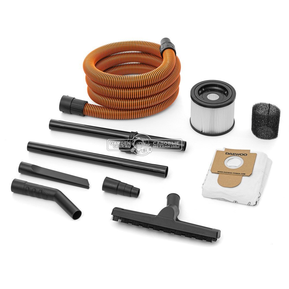 Пылесос Daewoo DAVC 2014S для сухой и влажной уборки (PRC, 1,4 кВт, 3000 л/мин, 230 мбар, контейнер 20 л., шланг 3 м., розетка 220В, 7,1 кг.)