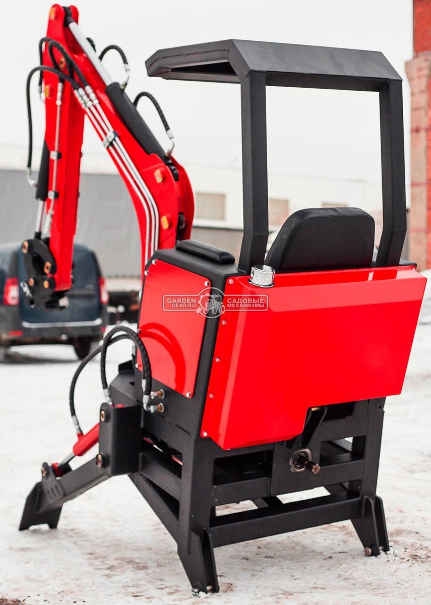 Экскаваторная навеска на мини-трактора RED Trac T500 от ВОМ, глубина копания 2,2 м., ковш 250 мм., 380 кг.