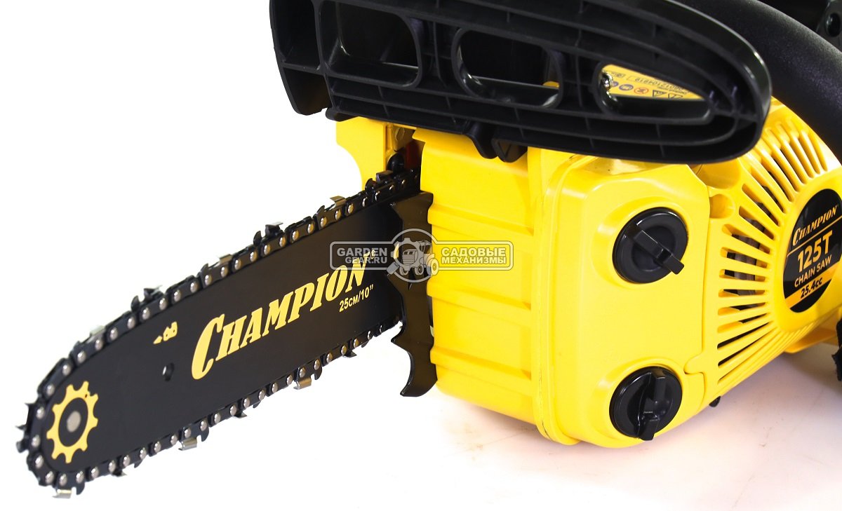 Бензопила сучкорез одноручная Champion 125T 10" (PRC, 25.4 куб.см., 0.7 кВт/0.95 л.с., 3/8"-1.3-40E, 3.2 кг)