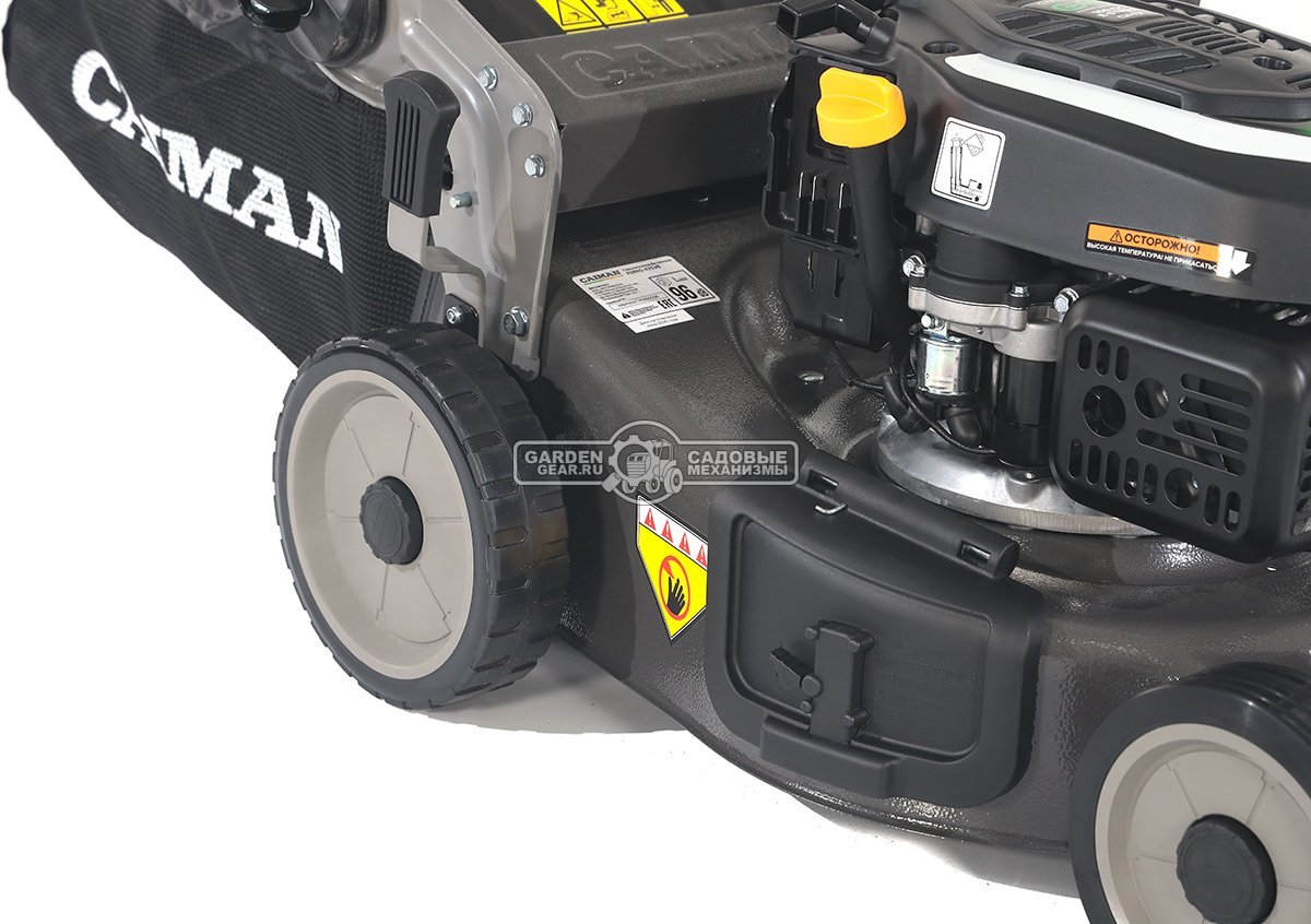Газонокосилка бензиновая Caiman Ferro 47CVE с электрозапуском (RUS, 45 см, Caiman Green Engine, 166 см3, сталь, 4 в 1, 50 л, 40.5 кг)