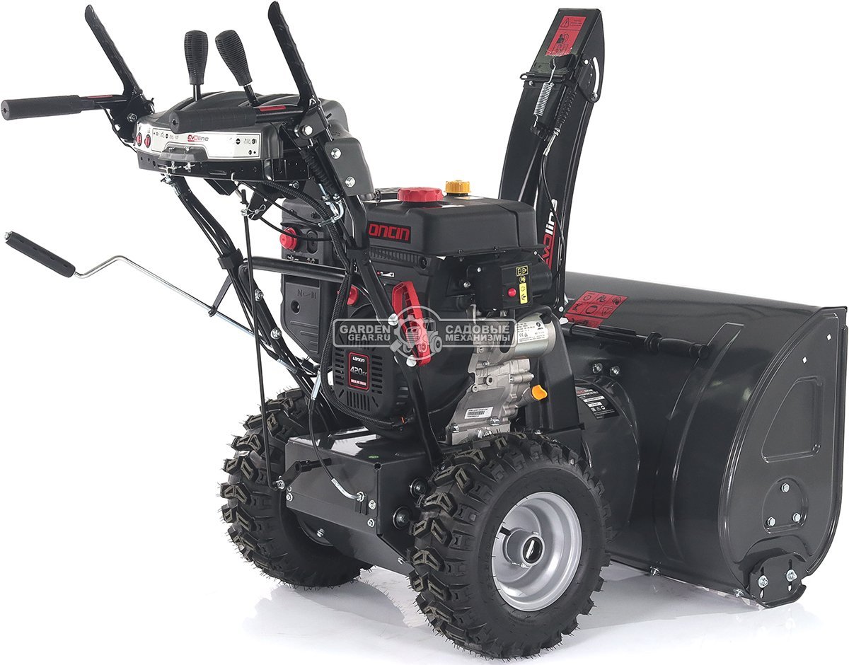 Снегоуборщик Evoline SBG 760 LE (PRC, 76 см, Loncin, 420 см3, эл/стартер 220В, фара, автоматич. дифференциал, скорости 6/2, подогр. рукояток,130 кг)